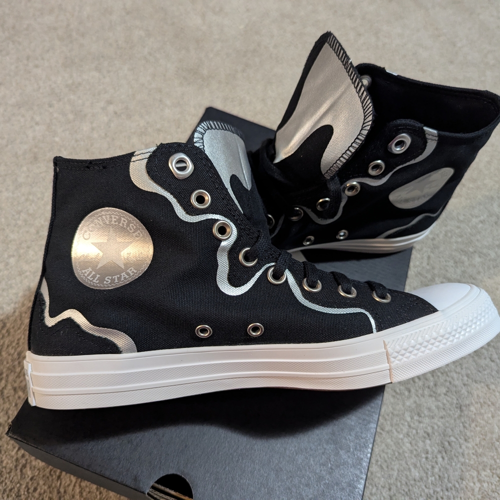Converse Black and Silver High-Tops